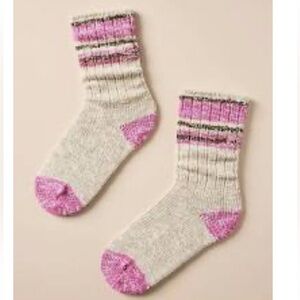 Anthropologie Cozy Stripe Hiker Socks